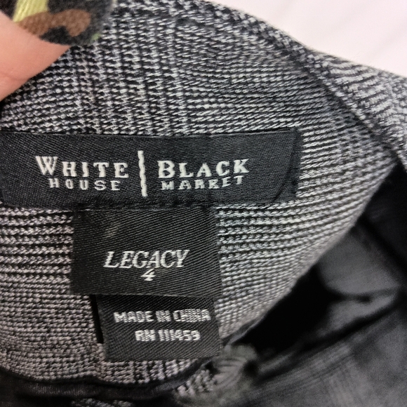 Gray Plaid WHITE HOUSE BLACK MARKET Legacy Relaxed Work Wide-Leg Pants  (#1,557) - Picture 2 of 6